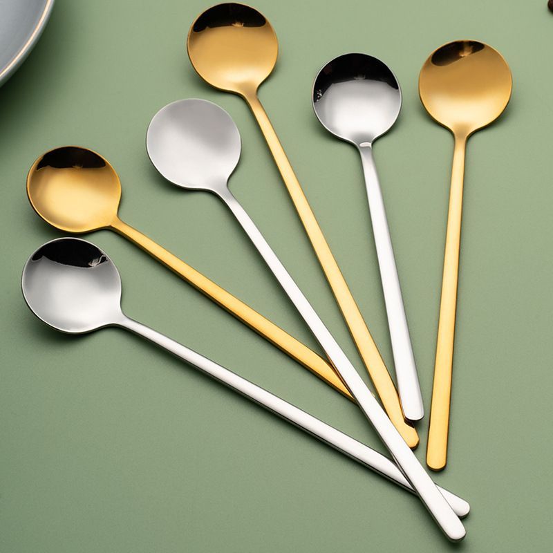 [C038]ช้อนคนกาแฟสแตนเลส กลม เกาหลี 15cm มี2ส วัสดุอย่างดี - รูปที่ 3