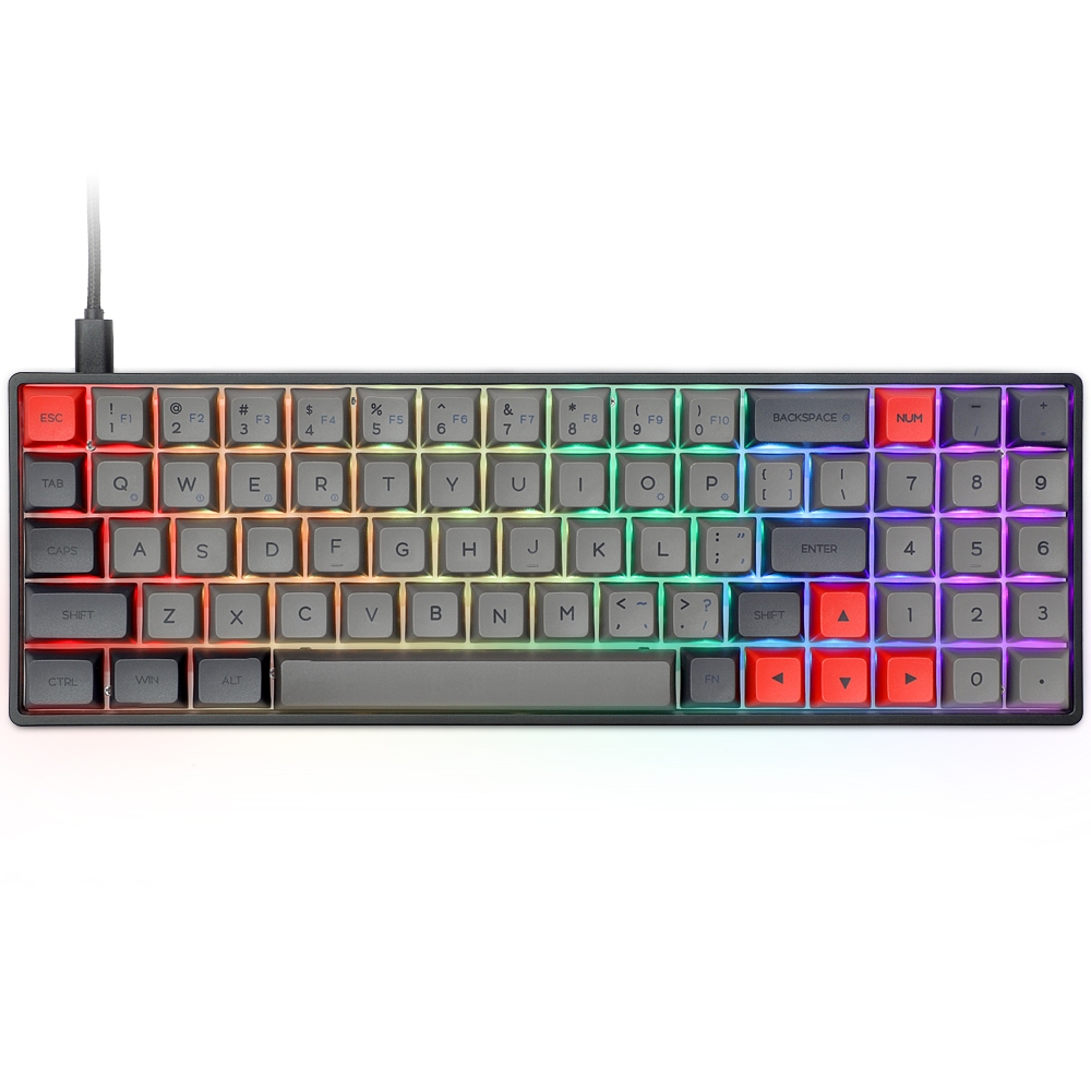 Epomaker SK71S คีย์บอร์ด gaming mechanical keyboard RGB Bluetooth 2 โหมด 71 Keys Gateron Optical Swi