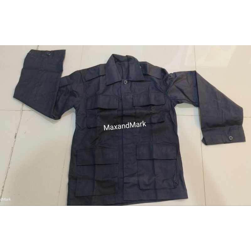 เสื้อแขนยาว เสื้อเชิ้ต สีดำ ทรงทหาร เสื้อคลุม
