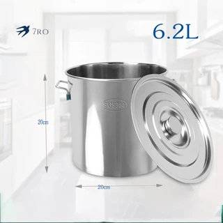 ถังซุปสแตนเลส 20CM หม้อทรงสูงมีหูจับ หนาพิเศษ ใช้ต้มน้ำซุป ต้มอาหาร สำหรับครัวเรือน/ร้านอาหาร