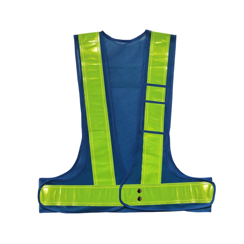 เสื้อกั๊กสะท้อนแสงตาข่ายระบายอากาศสำหรับผู้ชาย ชุดตระเวนรักษาความปลอดภัย คนงานกะกลางคืน คนงานสุขาภิบาล - รูปที่ 5