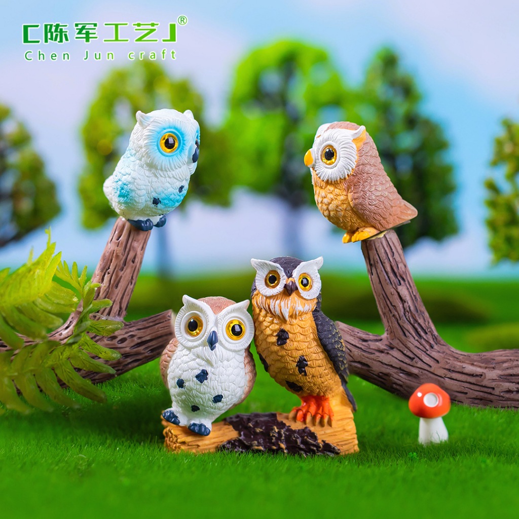 ตุ๊กตาจิ๋ว  นกฮูกน่ารัก    ตกแต่งสวนถาด แต่งสวนจิ๋ว *ราคาต่อชิ้น
