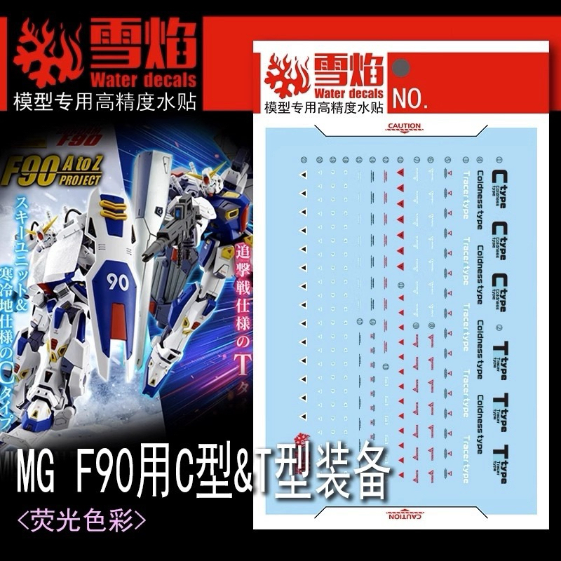 ดีคอลน้ำSF DECAL MG 134 Mission Pack C-Type & T-Type for Gundam F90