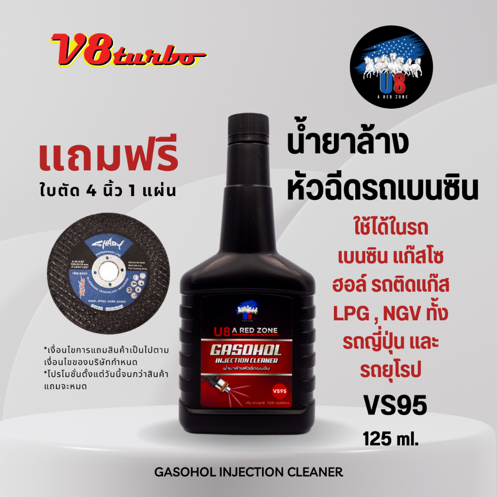[พร้อมส่ง] น้ำยาล้างหัวฉีดรถเบนซิน แก๊สโซฮอล์ รถติดแก๊ส LPG,NGV ทั้งรถญี่ปุ่นและรถยุโรป VS95 125ML.