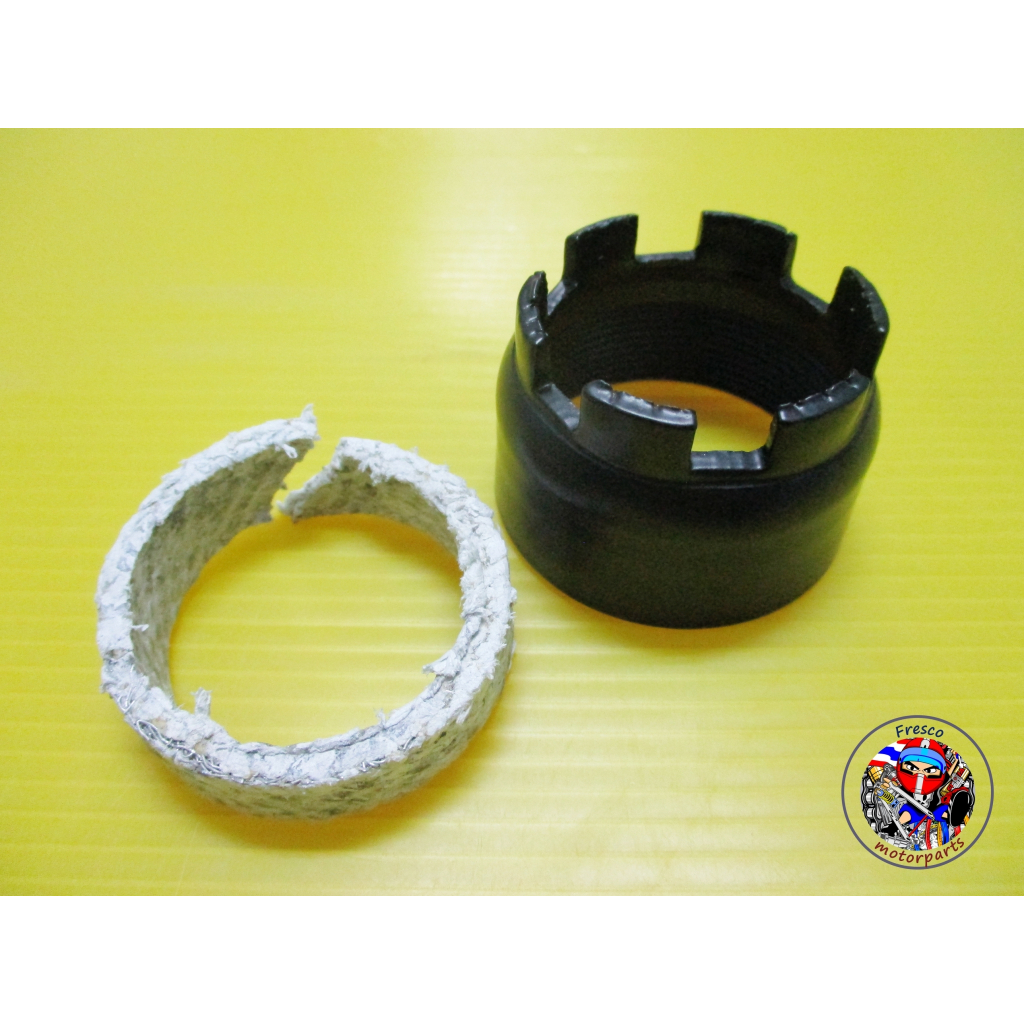 เกลียวคอท่อและปะเก็นคอท่อ(ดำ) YAMAHA  CHAPPY LB50 LB80 Connecting Joint+Gasket Set