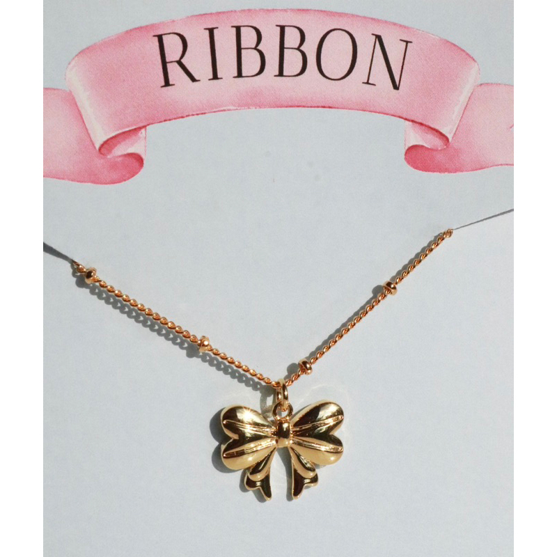 สร้อยคอโบว์ ivowly-Ribbon necklace สร้อยคอจี้รูปโบว์