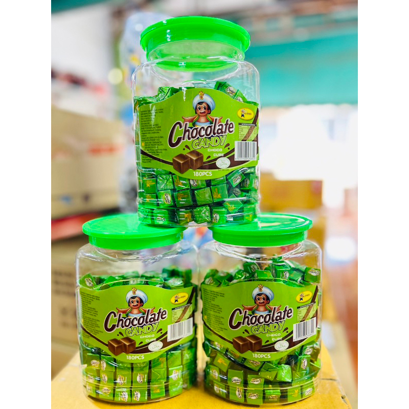 ช็อกโกแลต&นมคิวบ์แคนดี้(Chocolate&Milk Cube Candy) 1 กระปุก บรรจุ 180 เม็ด