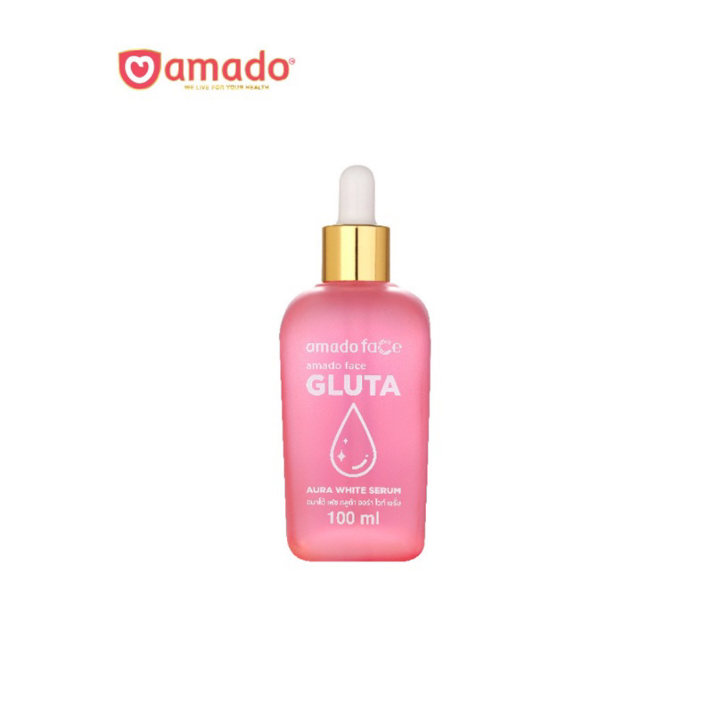 Amado Face Gluta Aura White Serum อมาโด้ เฟซ กลูต้า ออร่า ไวท์ เซรั่ม 100ml. 1 ขวด