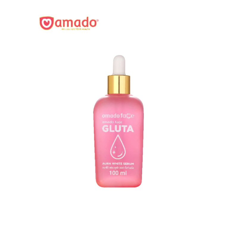 Amado Face Gluta Aura White Serum อมาโด้ เฟซ กลูต้า ออร่า ไวท์ เซรั่ม 100ml. 1 ขวด