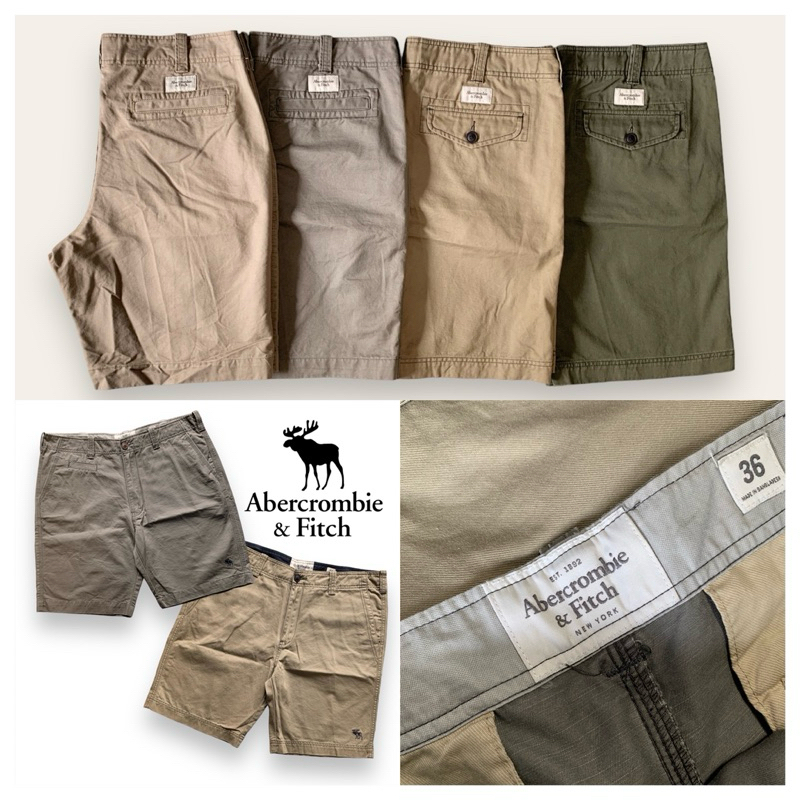 Abercrombie&fitch กางเกงขาสั้น ผู้ชาย ไม่มีกระเป๋าข้าง ของแท้