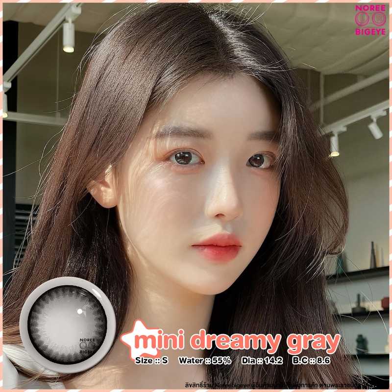 Mini Dreamy Gray/สีเทา [สายตาสั้น -0.00 ถึง -10.00] Size Mini (S) ขนาดเล็ก / คอนแทคเลนส์ / ยี่ห้อ Ki