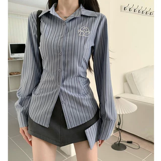 ส่งได้ทั่วไทย🍄เสื้อเชิ้ตแขนยาว+กระโปรงสั้น ชุดมีสองชิ้นราคาถูก ดีไซน์สุดชิค เซ็กซี่เบาๆ สวยสับปังมาก สำหรับผู้หญิง