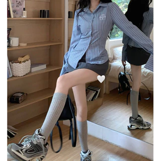ส่งได้ทั่วไทย🍄เสื้อเชิ้ตแขนยาว+กระโปรงสั้น ชุดมีสองชิ้นราคาถูก ดีไซน์สุดชิค เซ็กซี่เบาๆ สวยสับปังมาก สำหรับผู้หญิง