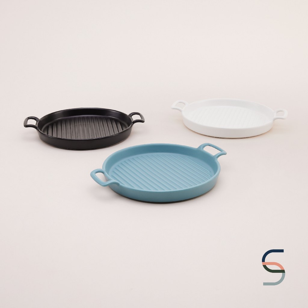 SARABARN Baking Dish | ถาดอบเซรามิก มีหูจับ ทรงกลม 3 สี