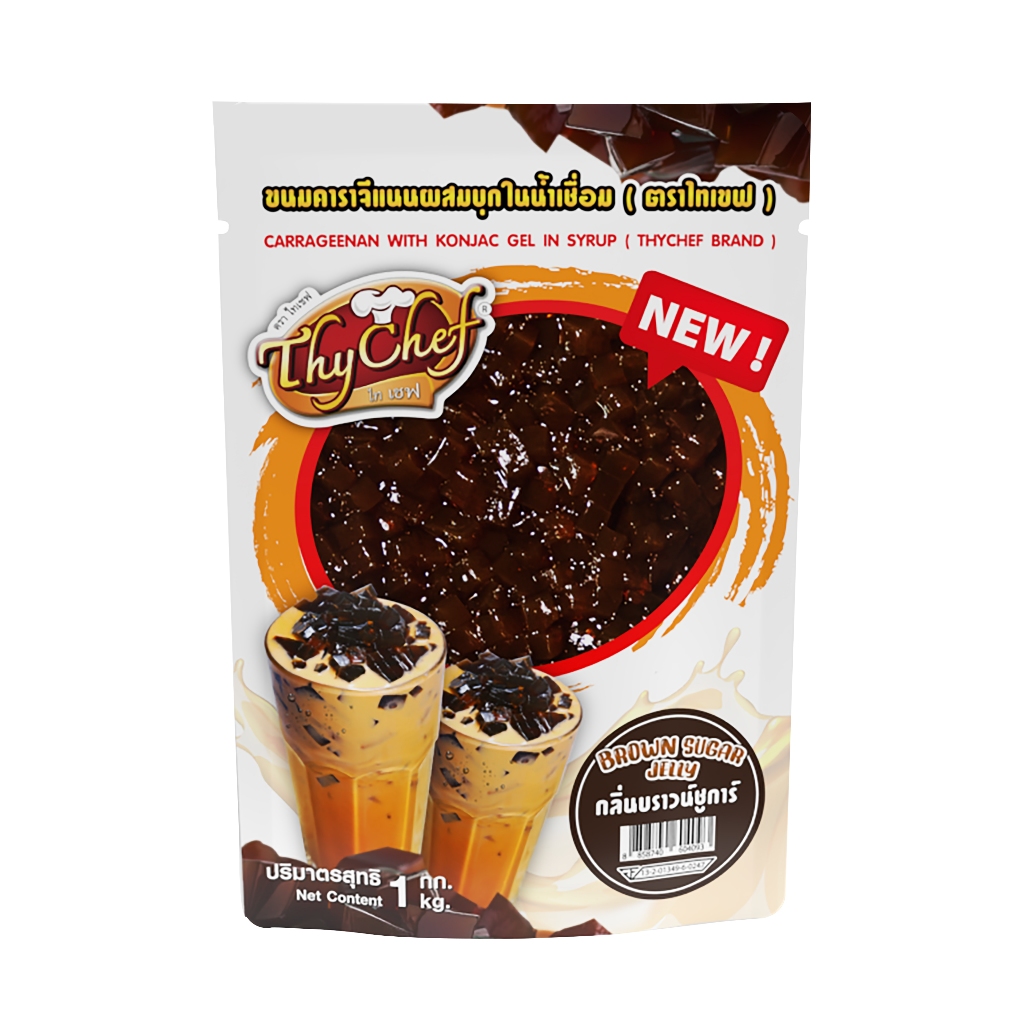 คาราจีแนนผสมบุกในน้ำเชื่อม ตราไทเชฟ กลิ่นบราวน์ชูการ์ ขนาด1กิโลกรัม