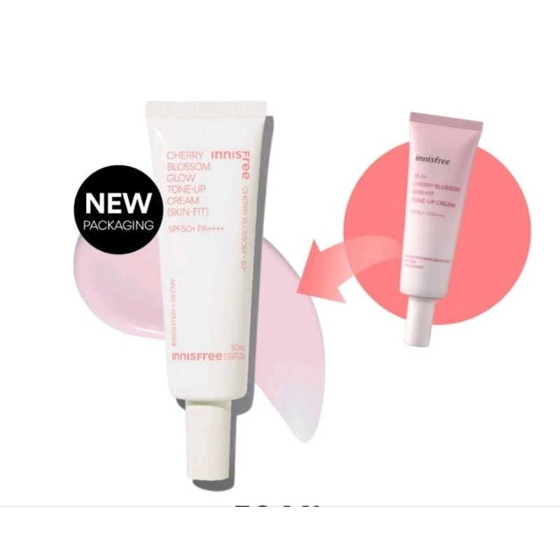 ฉลากไทยหมด 3/2028)ครีมปรับสีผิวให้ขาวกระจ่างใส ปกปิดฝ้า กระinnisfree Jeju Cherry Blossom skin fit Tone up cream.