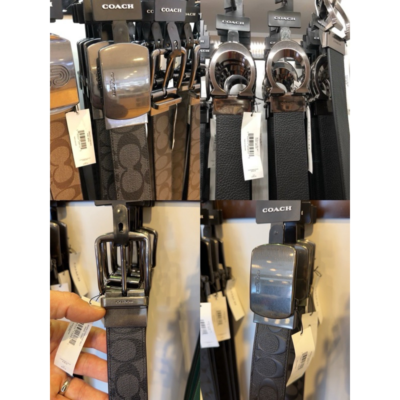 เข็มขัด COACH F64839 WIDE HARNESS CUT-TO-SIZE REVERSIBLE SIGNATURE COATED CANVAS BELT เส้นใหญ่1.5นิ้ว