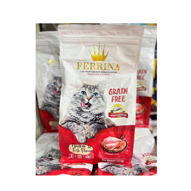 อาหารแมว Ferrina  เฟอรีน่า สูตรGrain Free รสไก่และปลา  ขนาด 1.3 kg