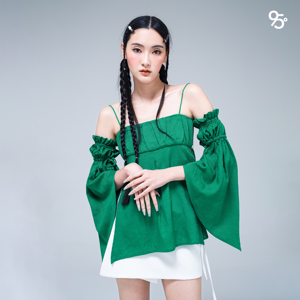 95lady • Takumi+arm (green) เสื้อเกาะอกผูกคอคล้องไหล่ พร้อมแขน