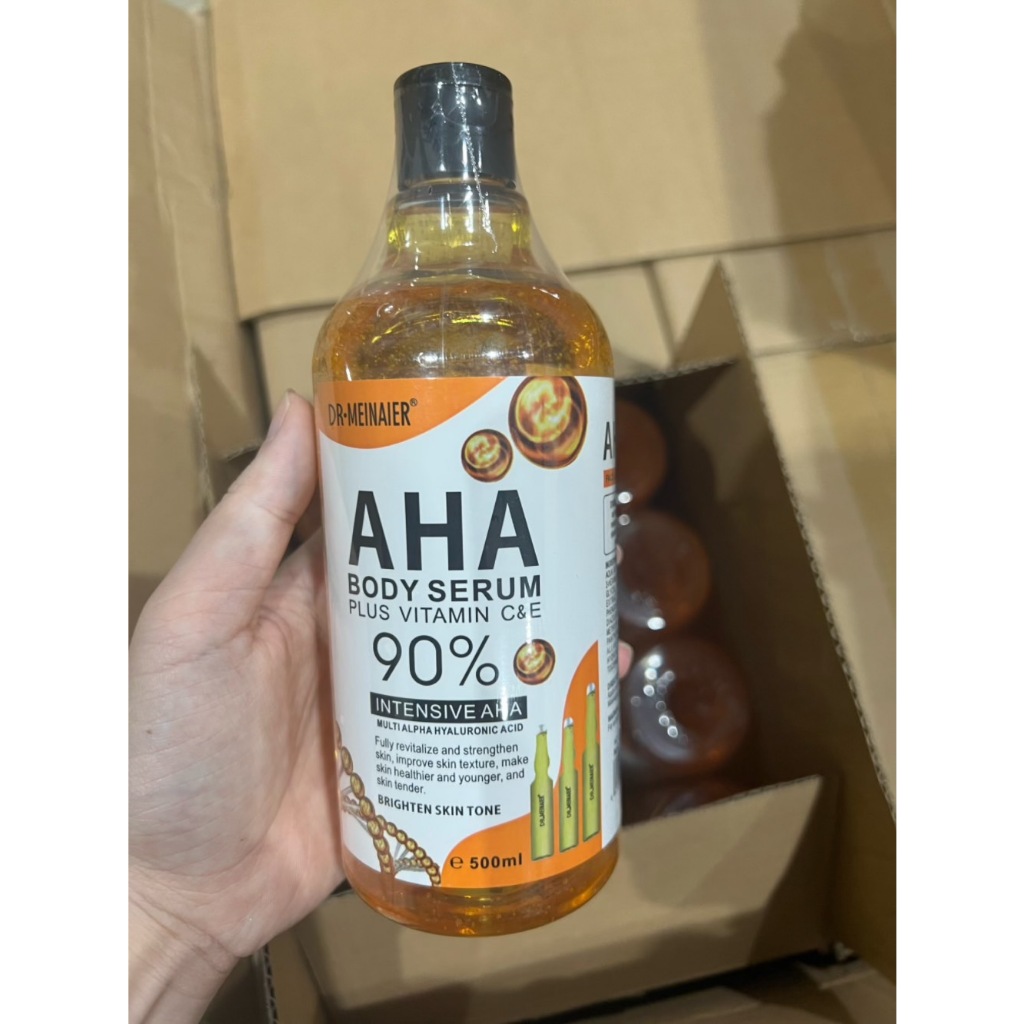 AHAเซรั่มทาตัว500ml ผลัดเซลล์ผิวทาตัวขาวผลัดเซลล์ผิวที่ตายเผยผิวใหม่ เผยผิวใหม่ขาวใสขึ้น80% serum whitening