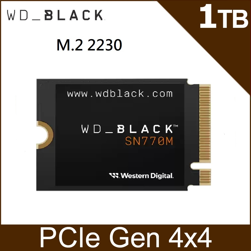 500GB 1TB 2TB SSD (เอสเอสดี) WD BLACK SN770M - PCIe 4x4/NVMe M.2 2230 (WDS500G3X0G)(WDS100T3X0G)(WDS