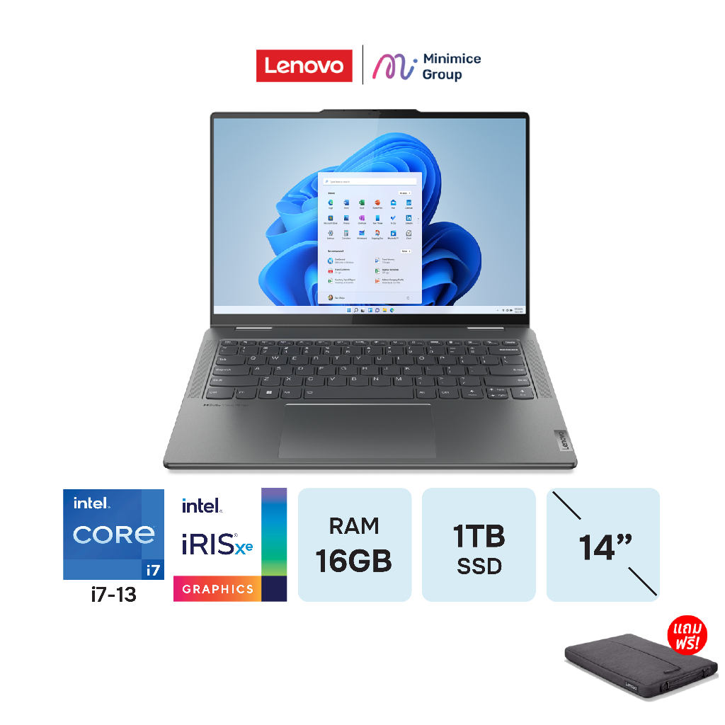 [ผ่อน0%10เดือน]Lenovo Yoga 7/i7-1360P/16GB/512GB/14IRL8-82YL003STA/Notebook โน๊ตบุ๊ค By Minimice