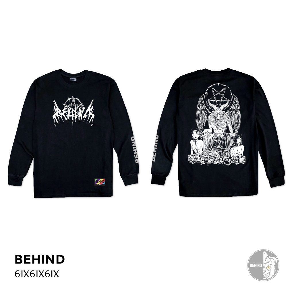 BEHIND เสื้อยืด แขนยาว “ 6IX6IX6IX“  แนวสตรีท เสื้อยืดชาย หญิง