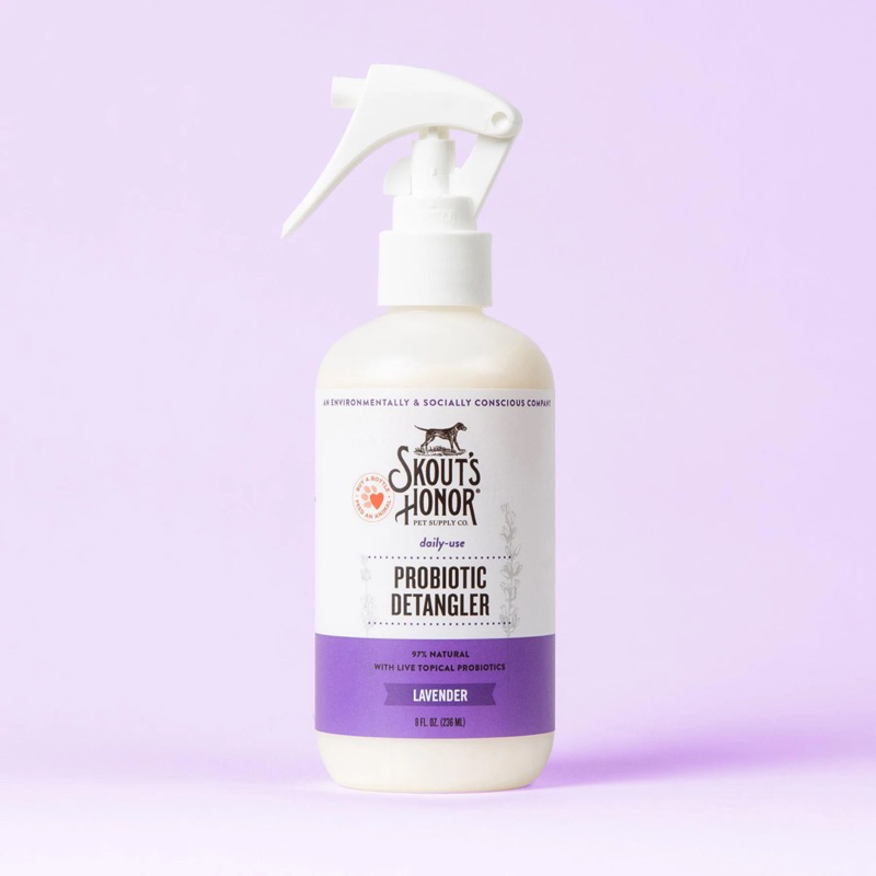 สเปรย์บำรุงขนสุนัข Skout’s Honor Probiotic Detangler กลิ่น Lavender ช่วยลดขนพันกัน ขนาด 236 ml