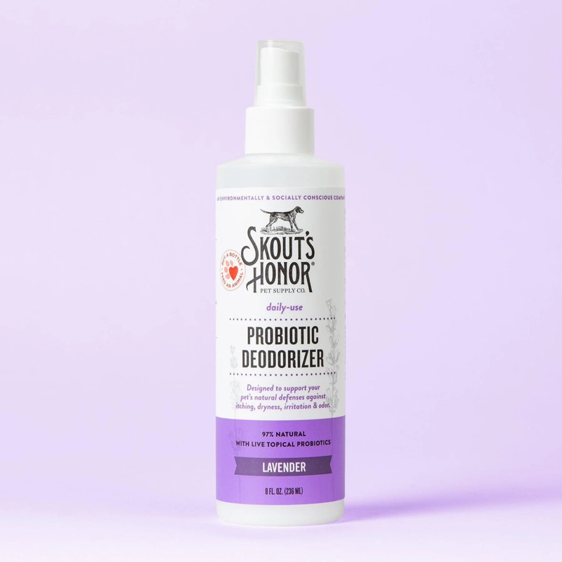 สเปรย์ดับกลิ่นตัวสุนัข Skout’s Honor Probiotic Deodorizer กลิ่น Lavender ขนาด 236 ml