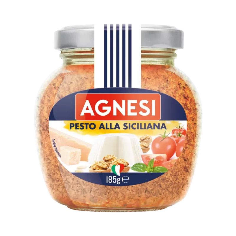Agnesi sicilian pesto sauce 185g. เพสโต้ซอส นำเข้าจากอิตาลี🇮🇹