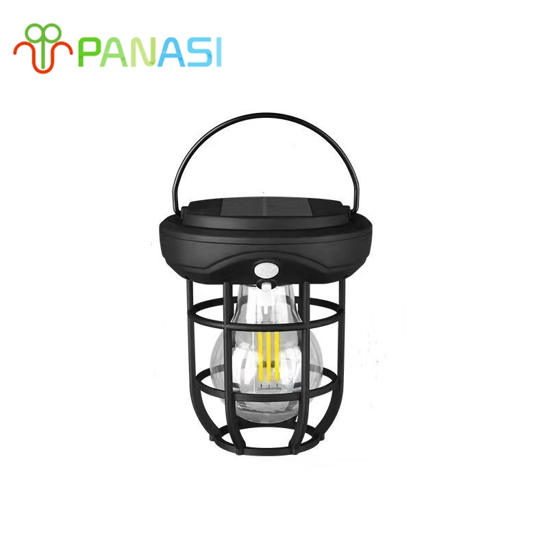 Panasi ตะเกียง ตะเกียงวินเทจ ะเกียงแคมปิ้ง โคมไฟวินเทจ ไฟแคมปิ้ง LED ชาร์จด้วยพลังงานแสงอาทิตย์  2000mAh เปิดไฟได้ถึง 3