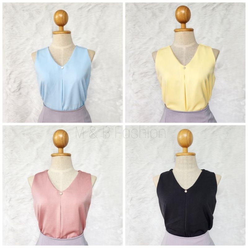 M02เสื้อฮานาโกะคอวีติดมุก150฿I