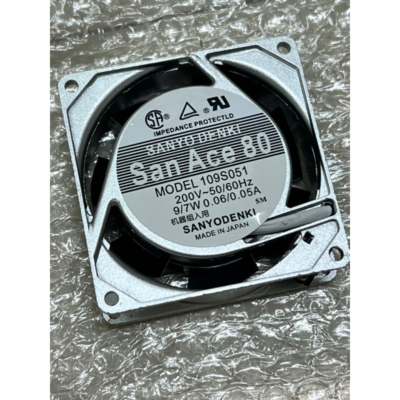 พัดลม San Ace 80 model 109s051 ขนาด 80x80x25mm รุ่นปลั๊ก พร้อมส่ง