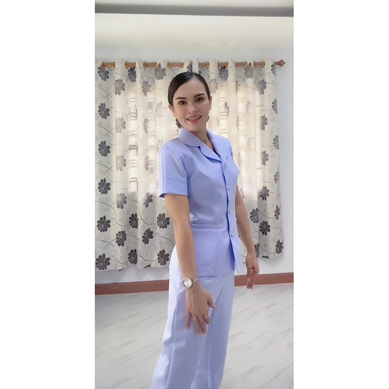 เสื้อพยาบาลสำเร็จรูปคอเทเลอร์มน(เสื้อ)ชุดพยาบาลสำเร็จรูปขาวโอโม่ ราคา ถูกที่สุด ดีลบีเคเค แกลเลอรีภาพที่ 6