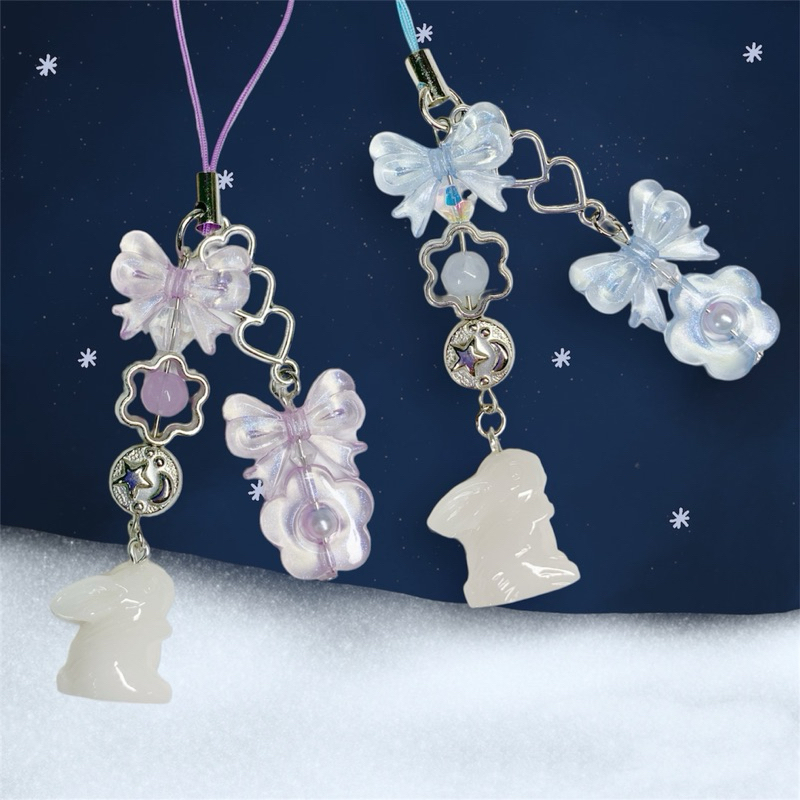 สายห้อยโทรศัพท์ลูกปัดน้องกระต่าย 🐰 Rabbit Phone Charm 🐰งาน Handmade