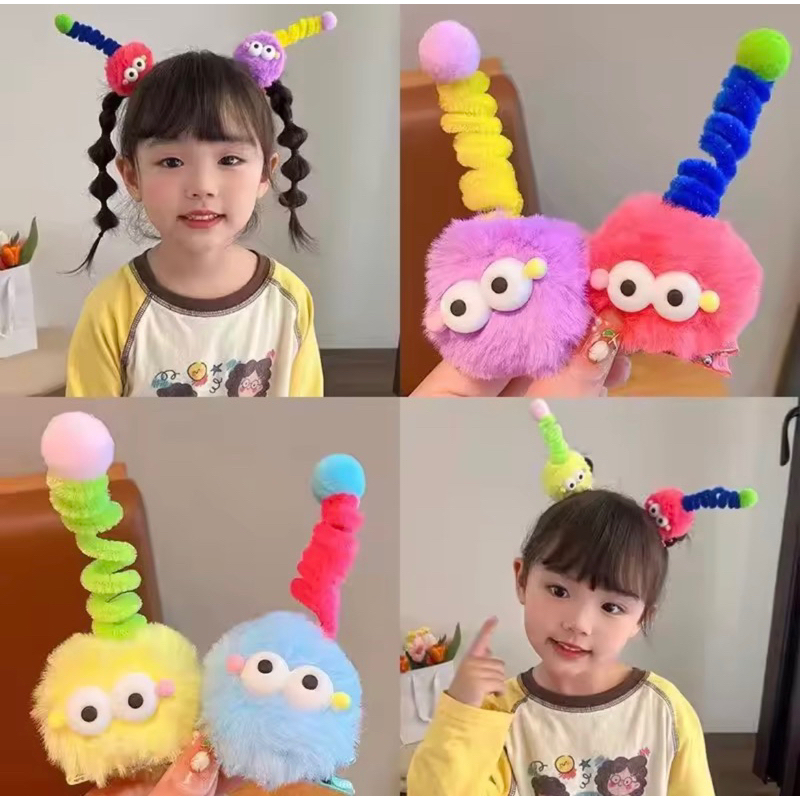 [พร้อมส่งในไทย] กิ๊บติดผมงานหัวตุ๊กตาดุ๊กดิ๊ก ขนตุ๊กตาหลากหลายสี ดุ๊กดิ๊กสปริง 3D ติดไม่เจ็บศีรษะ ไม่กินเส้นผม ผมไม่ขาด
