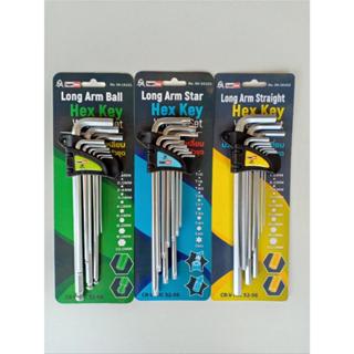 ประแจแอล กุญแจหกเหลี่ยม 9ชิ้น/ชุด (เลือก หัวบอล , หัวตรง , ห…