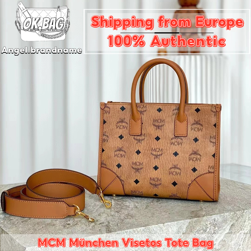 👜MCM München Visetos Tote Bag Small/Large กระเป๋าโท้ท