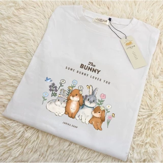 Jarikashop - เสื้อยืดลาย Rabbit garden ( งานป้าย.. Jarika ) ( จ165 ) (1/1)
