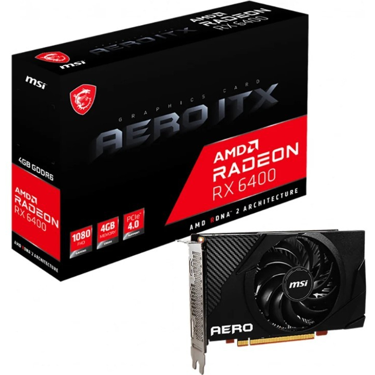 MSI RX6400 AERO ITX 4GB DDR6 64 bit