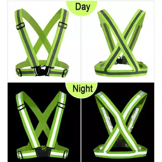 Reflective Vest เสื้อสะท้อนแสงกลางคืน เสื้อกั๊กสะท้อนแสงแบบสายรัดปรับยืดหยุ่นสาย Reflective Belts