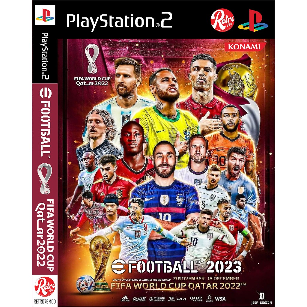 🎮 แผ่นเกมส์ PS2 💿 PES EFOOTBALL 2023 - FIFA World Cup Qatar 2022 ⚔️  - PlayStation 2