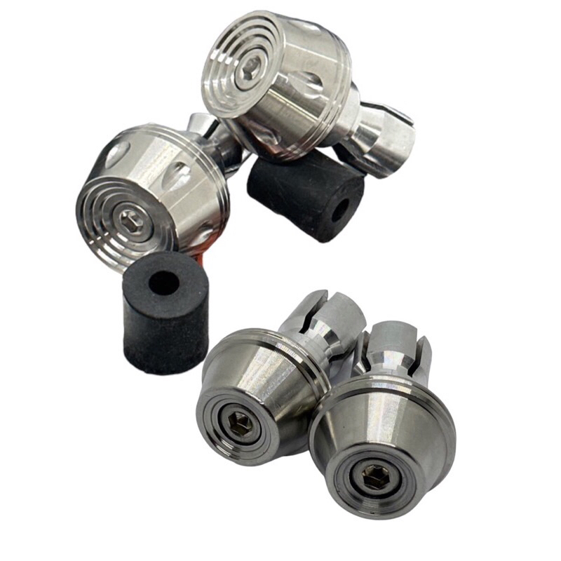 V.3 ปลายแฮนด์ ก้นหอยสูง , หยดน้ำจี้ลาย เลสเงิน สแตนเลสแท้ 100%