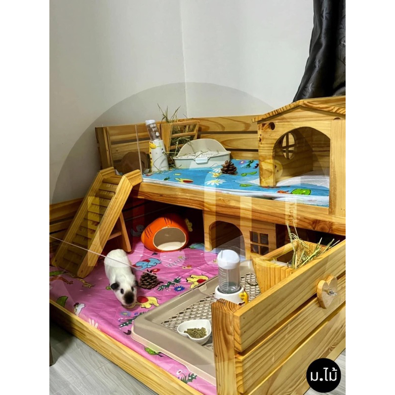 กรงไม้ กระบะไม้ คอกไม้ เหมาะสำหรับหนูแกสบี้,หนูตะเภา,เม่นแคระ,หนูฮิปโปแคระ และสัตว์เลี้ยงตัวเล็ก