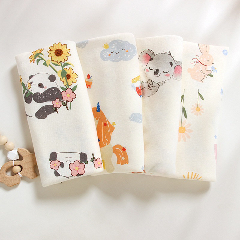 ผ้าอ้อมคอตตอนพรีเมี่ยม 85*85cm * (34”) : ตพ (ถุงซิป) x 6ผืน ผ้าอ้อมห่อตัว