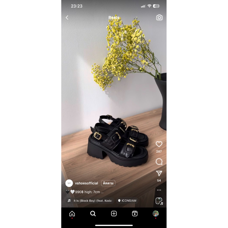 VShoes 🏷️รองเท้ารัดข้อmiumiuเสริมส้น สูง 7 cm