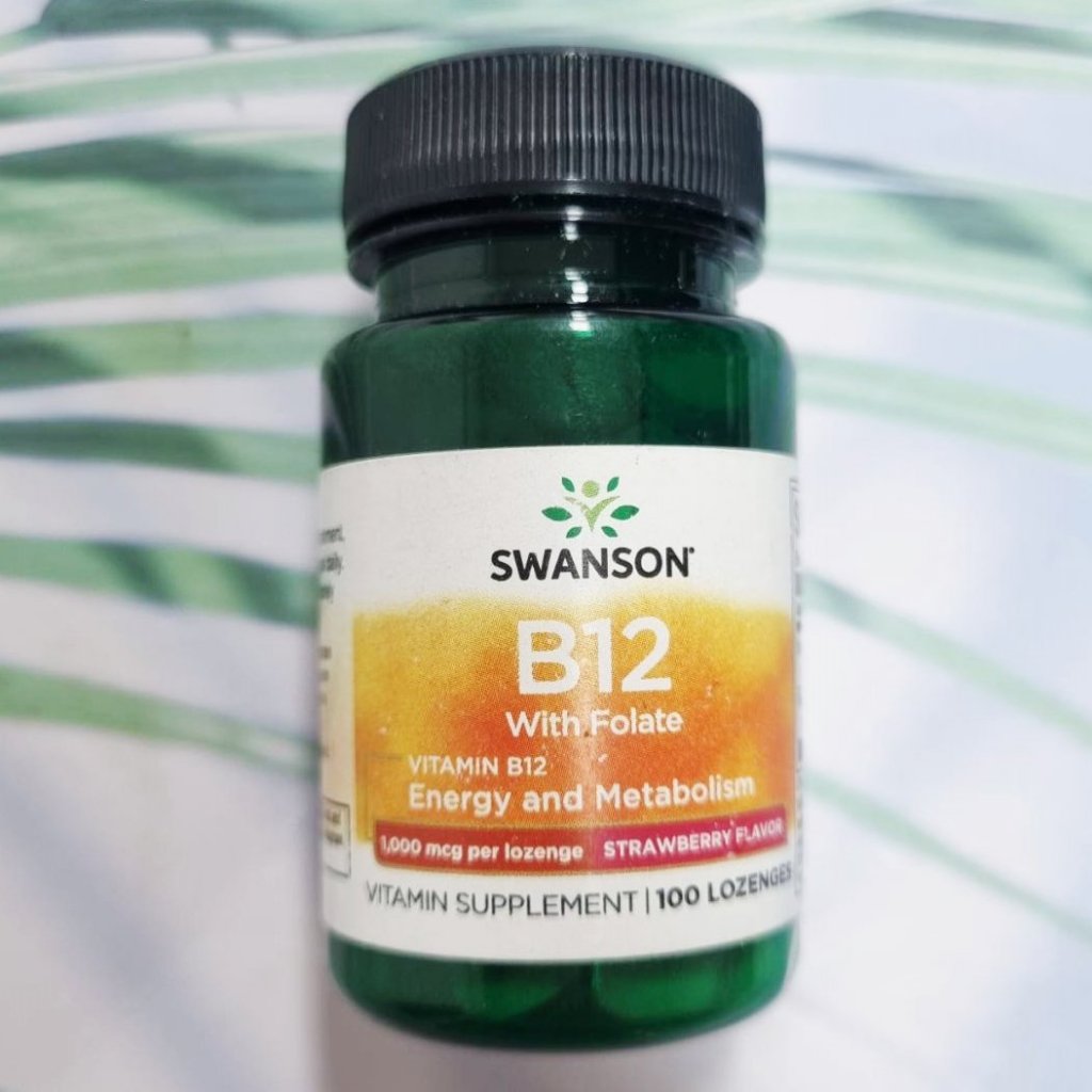 วิตามินบี 12 แบบเม็ดอม Vitamin B-12 1,000 mcg 100 lozenges (Swanson®)