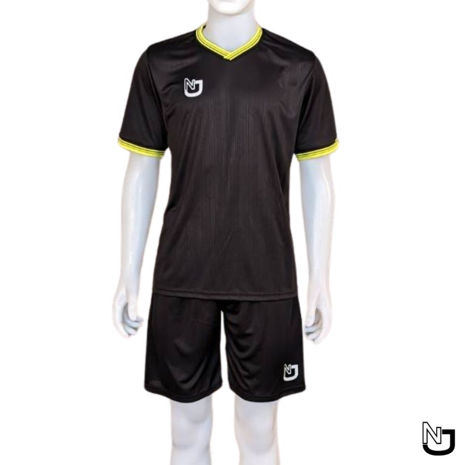 ชุดกีฬา NJ เสื้อ+กางเกง ได้ทั้งชุด พร้อมส่ง สีดำ-ดำ #7108