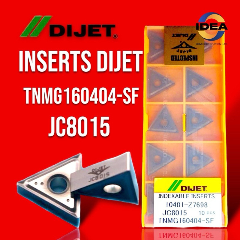 เม็ดมีด Inserts T16 เม็ดสองหน้า มุม 04 TNMG160404-SF JC8015 TNMG160408-SF JC8015