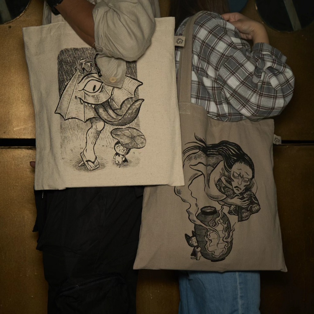 THE WORLD OF BADMEAW - BADMEAW YOKAI PARADE TOTE BAG ถุงผ้า Badmeaw 3 ลาย ของแท้ ของใหม่ มือหนึง